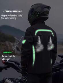 Fashionable Raincoat, Waterproof Windproof Rainsuit, Full-Body Thickened Raincoat And Pants Set, Unisex Raincoat, Reflective Design For Night, Abrasion-Resistant Rain Poncho, Multi-Functional Rainwear, Suitable For Cycling, Travel, Hiking, Camping, Fishing And Other Outdoor Activities, Raincoat, Motorcycle Riding Rainwear Insulation,Galentines,Puppy,Carnival,Party Decorations,Spring Summer Picks,Brides Maid Gifts,Room,Bedroom Decor,Beach,Travel,For Men,For Women,Vacation,Cute Stuff - Multicolor - View 6