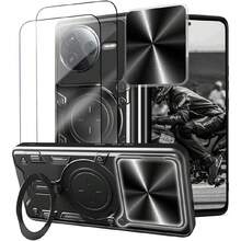 Case For Xiaomi Poco F7 Pro And Redmi K80 5G - With Screen Protector And Built-In Phone Stand - Black, 37317889 - 藕粉色 - 查看 1