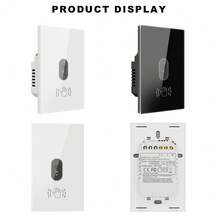 Interruptor de luz inteligente estándar de EE. UU. con WiFi, Bluetooth y control de onda - Sensor táctil sin infrarrojos, control remoto por voz y aplicación compatible con Alexa y Tuya, función de programación de horarios y agrupación, panel de vidrio templado para baño, cocina, hospital - 121 kWh - Ver 9