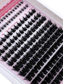 3-In-1 Pointed Tip + 160D + Lower Lash Cluster, 6-18mm Long Pointed Tip Lower Lashes, D/DD, 178pcs Lash Cluster, Thick Individual Lashes, DIY Pointed Tip Lash Extension, Cartoon Lash Extension, Mink Lash Strip, Thick Lashes - DD - 查看 5