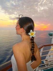 4pcs/1pc 7. 5cm/2. 95in Hibiscus Flower Jelly Color Hair Clips, White/Yellow/Pink/Blue, Lightweight Plastic Bathroom Hair Accessories, Suitable For Daily Outing, Casual, Party, Commute, Beach Holiday, Ponytail, Bun, Face Washing, Makeup, Outfit Matching Fashion Claw Clips Winter Hair Clutch - 多色 2 - 查看 5