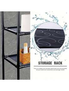 1 pieza Estantería de baño de 3 niveles, organizador independiente para inodoro y lavabo, esencial para volver a la escuela, de moda y ahorra espacio, unidad de estantería de plástico de 3 capas multifuncional, adecuada para el baño y la lavandería - No se requiere perforación - Multicolor - Ver 11