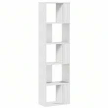 Larryhot Librería 5 niveles madera ingeniería blanca 45x23,5x162,5 cm, Fácil de montar, elegante y hermoso, y conveniente para almacenar artículos, es una opción ideal para el almacenamiento y la decoración del hogar. - Blanco - Ver 4