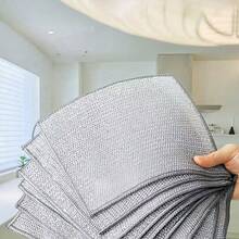 30pcs/Pack Thick Double-Sided Metal Wire Scouring Pads, Kitchen Dish Washing Cloth/Pot & Pan Cleaning Cloth/Towel Cleaning Tool - Silver - View 5