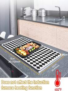 [Silicone Stovetop Cover] Heat-Resistant Silicone Stovetop Cover Mat & Protective Mat | Glass Stovetop Protective Mat, Suitable For Gas And Electric Stovetops, Dish Drying Mat, Scratch-Resistant Kitchen Countertop Protective Mat