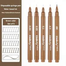 5支装超细绘图笔，绘图针笔，适用于日记、线条画、漫画线条画、素描和水彩画等艺术用途。 - 彩色 - 查看 16