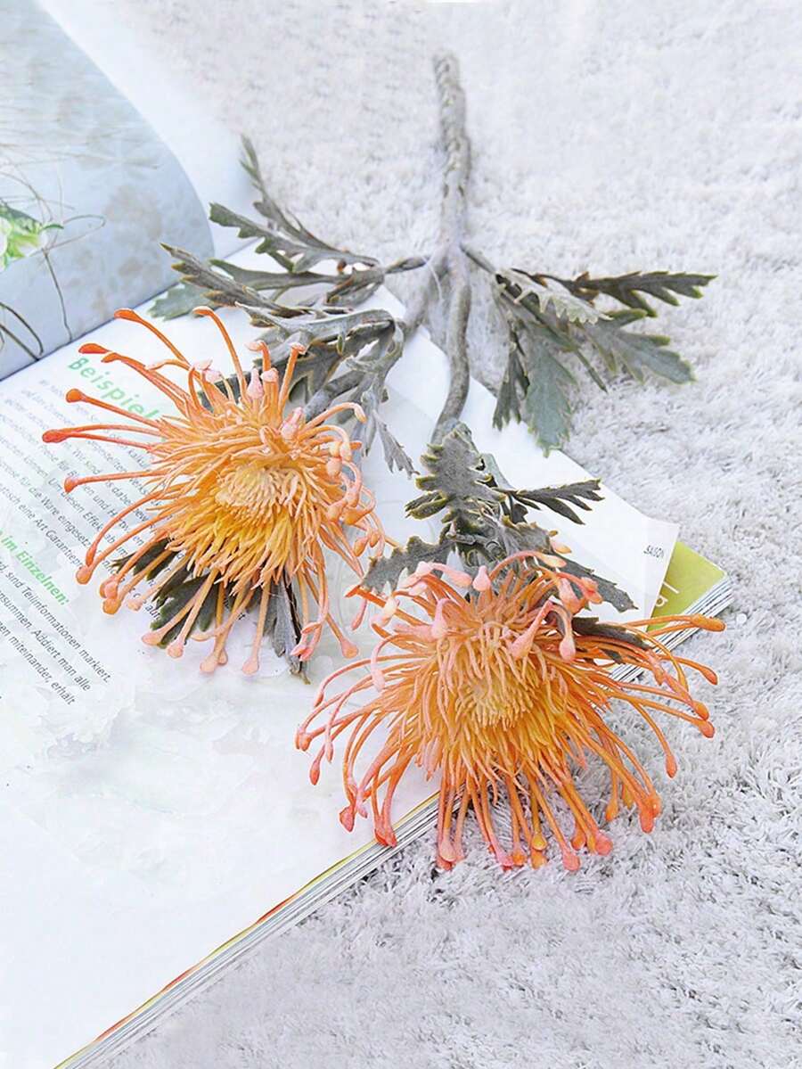 1/120支装 14.96英寸人造菊花,仿真植物,适用于家居、餐厅、客厅、户外花园装饰、插花、摄影道具,春季、夏季皆宜,可插花、花墙装饰、花环、新娘捧花、婚礼装饰、DIY花环材料、生日派对装饰、家居装饰配件、情人节等场合。 - 橘色 - 查看 1