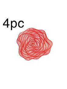 1/4/6pcs Rose Flower Placemats, Wedding Party Dining Table Decor Placemats, Round Vase Mat, Date Night Dinner Placemats, Waterproof Placemats For Valentine's Day, Easter, Thanksgiving, Mother's Day - Multicolor - View 15