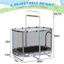 LAMERGE Oval Trampoline, Trampoline, Outdoor Equipment Trampoline, Trampoline, Suitable For Indoor And Outdoor Use As Home Furniture, Christmas Trampoline, Birthday Gift - Light Grey - View 8