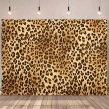 1pc Leopard Print Photography Backdrop Banner - 2D Realistic Design, Suitable For Birthday Party, Cake Table Decor And Photo Backdrop, Multipurpose Decoration, No Electricity Required - Multicolor - View 6
