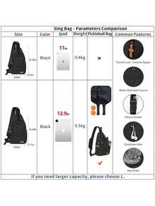 Canvas Sling Bag For Men, Anti Theft Crossbody Bags Cross Body Chest Backpack For Women, With Tunnel Lock Exterior Zipper Travel Outdoor Hiking - Black - View 5