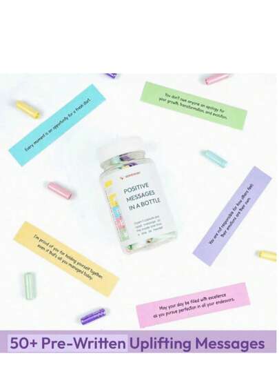 50 Pieces Per Set Of Positive Information Letterhead, Creative Gift Set, Party Supplies Set, Cute Bottled Valentine's Day Gift For Boyfriend And Girlfriend, Mother's Birthday, Valentine's Day, Mother's Day