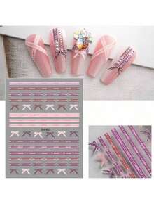 6片装自粘美甲贴纸，美甲贴花，高粘性设计，易于粘贴，适合DIY居家美甲和专业美甲沙龙使用，可搭配凝胶指甲油使用 - 彩色 - 查看 2