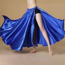 Fashionable Long Dance Dress, Made Of Polyester Fiber, Women's Satin Double Slit Ballet Skirt, Suitable For Belly Dance, Dance, Flamenco Dance And Rock Dance (3 Styles Available) - Multicolor - View 21