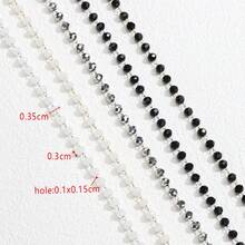 1米长 3.5毫米刻面水晶玻璃珠不锈钢链，闪亮玻璃珠链，适合DIY项链、手链、珠宝制作 - 串珠鍊 - 查看 2