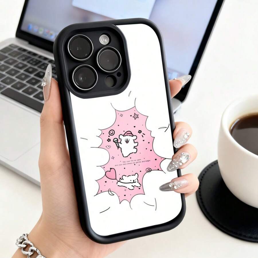 Funda de teléfono de moda, compatible con varios modelos de ,  y , funda de teléfono con estampado de dibujos animados de gato y perro para  15 Pro Max,  14 Plus,  13 Mini,  Galaxy S23 S22 Ultra, protector de teléfono, funda de pareja, regalo para novio o novia, presente de vacaciones, este es un regalo popular para amigos o socios, adecuado para ocasiones de negocios. Duradera, resistente a las manchas y a las huellas dactilares, esta nueva funda para teléfono de hombres y mujeres es un gran regalo. - Café integral - Ver 1