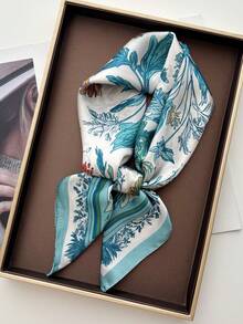 1 chiếc khăn trùm đầu/khăn choàng nữ kiểu dáng retro hoa văn thanh lịch, trẻ trung, chất liệu giả lụa, kích thước 65*65cm, thích hợp cho các hoạt động ngoài trời, cưỡi ngựa, du lịch, hẹn hò, khiêu vũ đường phố và tiệc tùng. - Màu xanh Bạc hà - Xem 2