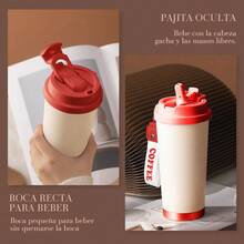 Tendencia500ml De Vaso Térmico Café Acero Inoxidable Con PopoteCalidad premium - Negro - Ver 7