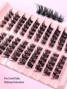 Asiteo 100pcs D Curl Individual Lashes,Wispy Soft&Fluffy And Lightweight False Lashes, Clusters Eyelashes For Used Daily Makeup Extensions - D - View 4