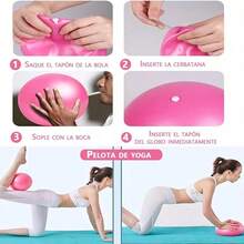 Pilates Kit 5 en 1 Kit Pilates Casa con Aro de Pilates Pelota Pilates Bandas Elásticas Banda de Resistencia para Pilates Anillo de Yoga para Pantorrillas para Yoga Pilates Fitness - Rosa - Ver 5
