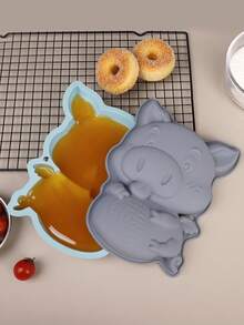 1个硅胶卡通小猪蛋糕模具，烘焙工具，蛋糕烤盘，慕斯托盘，厨房烘焙巧克力慕斯果冻蜡模具，烘焙工具 - 彩色 - 查看 5