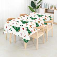 4pcs Christmas Element Disposable Plastic Tablecloth, Party Tablecloth, Waterproof And Oil-Proof, Suitable For Christmas - Multicolor - View 11