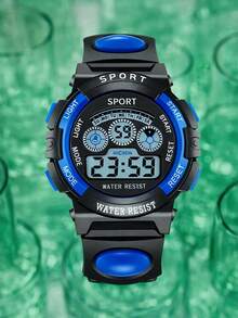 防震青年数字手表，带闹钟、日历、计时码表多功能