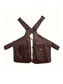 1pc PU Leather Casual Men's Waist Bag, Functional Streetwear Style Versatile Men's Chest Bag Phone Bag - Multicolor - View 7