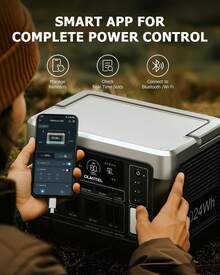 OUKITEL P1000 Plus 1800W Solar Generator, 1024Wh Solar Power Station With 4 AC Outlets (3600W Peak), 41mins Full Charging, APP Control Emergency Power Station For Home, Camping & RVs, Battery Backup - Xem 4