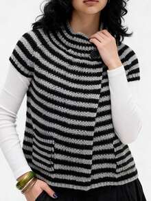 Womens Spring Summer Short Sleeve Cardigan Sweaters  Crew Neck Button Down Ribbed Knit Outwear Y2k Clothes - Gris Claro - Ver 3