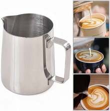 TendenciaLeche Café Latte Nave Taza Jarra Para Espumar Cocina (350ml)Calidad premium - Plateado - Ver 1