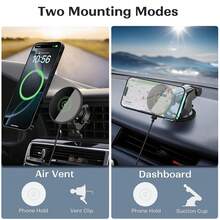 Magnetic Wireless Car Charger, 2 In 1 Fast Charging Magnetic Car Charger Mount Phone Holder Compatible With IPhone 17 16 15 14 13 12 Pro Max/Plus/Mini Car Accessories - one-size - View 6