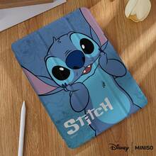 Miniso Disney Cute Stitch Portrait Tablet Case - Blue Gradient Pattern Shockproof Stand Cover Printed Protective Case Designed For IPad 7.9/8.3/9.7/10.2/10.5/10.9/11/12.9/13 Inch, For IPad Device Protective Case, Tablet Accessories, Suitable For IPad Mini 4/5/6/7, IPad 2017/ 2018/ 2019/2020/2021/2022/2023/2024, IPad Air1/2/3/4/5/6/7,IPad Pro 2018/2020/2021/2022/2024 , Automatic Wake-Up/Sleep, Foldable, Stocking Stuffers,The Girlfriend,The Chosen,Early Fall Fashion - Nhiều màu - Xem 2