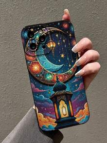 1 szt. Modny, drukowany w 2D, miękki futerał na telefon z motywem festiwalu Bliskiego Wschodu, całkowicie pokryty, antypoślizgową powłoką ochronną, kompatybilny z 'em 16, 15, 14, 13, 12, 11 PRO/PRO MAX/PLUS oraz serią Galaxy, idealny prezent dla siebie, rodziny, współpracowników, bliskich na Nowy Rok, Walentynki, festiwal - Czarne - Zobacz 2