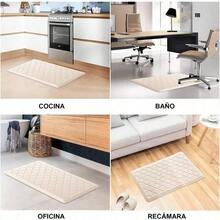 &Kisfam Juego de 2 Tapete para Cocina Antifatiga y Acolchonados con Base Antideslizante Estriada Alfombras Impermeables y Ergonómicas para Estar de Pie Tapete Baño 44x75cm + 44x150cm Beige - Beis - Ver 7