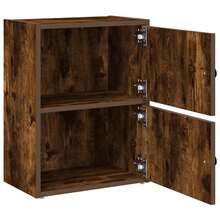 Larryhot Libreria Rovere Fumo 40x24x52 cm in Legno Multistrato, Facile da assemblare, dall'estetica elegante e raffinata, pratica per riporre gli oggetti, la scelta ideale per l'organizzazione e la decorazione domestica - Castano - Visualizzare 4