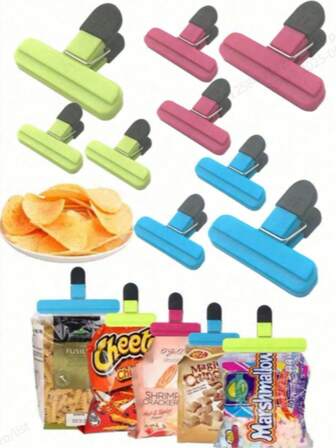 3 piezas Clips para bolsas de patatas fritas, Clips grandes portátiles para bolsas de patatas fritas, Disponibles en varios tamaños, Clips para bolsas de alimentos mejorados con boca ancha y sello hermético, Herramienta de pinza de sellado resistente, Accesorios de almacenamiento de cocina