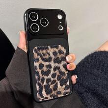 时尚豹纹卡包手机壳 - 黑色 - 查看 6