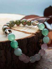 Fertility Bracelet, Rose Quartz, Unakite, Green Aventurine Luck Bracelet, Trust And Harmony, Acceptance, Self Worth, Pregnancy Crystal Yoga Meditation Jewelry Gift - Multicolor - View 7