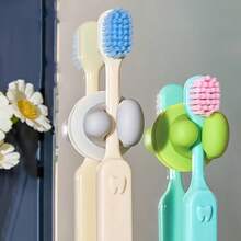4pcs Random Color Toothbrush Holder With Suction Cup, Drill-Free Wall Mounted Bathroom Storage Organizer, Detachable Electric Toothbrush Hanging Rack - Multicolor Random - View 10