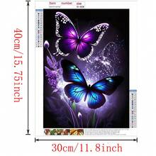 Kit de arte de mariposa de diamante - Bordado de diamante redondo, juego completo de manualidades DIY para decoración de pared de adultos - Multicolor - Ver 4