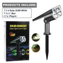 4/2个太阳能壁灯/落地灯，50颗SMD LED太阳能射灯，带人体感应器，太阳能路径射灯，适用于花园、庭院、阳台、草坪、路边、派对等场所 - 光感应器