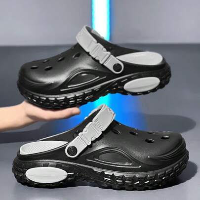 (For Those With Wide Or Thick Feet, Please Order One Size Up) Men's EVA Soft Bottom Elevated Beach/Holiday/Indoor Anti-Slip High-Quality Detachable Dual-Color Breathable Sandals, Comfortable For Daily Wear, Suitable For Outdoor/Indoor Use, Autumn/Summer