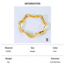 21k Gold Plated Asymmetric Bracelet, Luxury Arabic Style Charm Bracelet, Saudi Women Elegant Jewelry, Dubai Bride Wedding Party Accessory - Bracelet - View 23