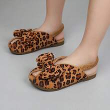 1 Pair Baby Girls' Casual Flat Sandals, Fashion Bow Slip-On Holiday Sandals - Brown - View 14