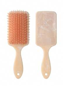 1pc Customized Air Cushion Hair Brush, Large Square Scalp Massager Comb, With Personalized Name/Text, Party Gift, Christmas Gift For Women, New Year Gift, Square Marble Pattern Comb, Long Hair Air Cushion Brush, Large Anti- Hair Brush Air Cushion Brush - Multicolor - View 12