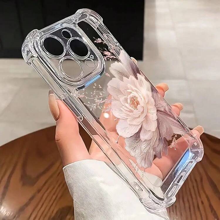 Funda de teléfono premium a prueba de golpes y resistente a caídas Funda de teléfono: CLC Una delicada flor con ramas y cuentas adecuada para fundas de  7, 8, 11, 12, 13, 14, 15, 16, 17 Pro Max, antideslizante, elegante y resistente a caídas, rica, auspiciosa y próspera, agarre de teléfono antideslizante, funda decorativa ¿quién podría resistirse a una funda de teléfono tan resistente y elegante? - 1 pieza - Añade 2