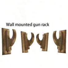 2个装木质壁挂式展示收纳架，尺寸为19.8厘米/7.8英寸*5.6厘米/2.2英寸*4.8厘米/1.89英寸