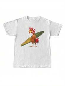 Chicken Joe Graphic T-Shirt - Unisex Casual Crew Neck Tee With Rooster & Corn Design, Black, Perfect For Men, Women, And Friends, All-Season Comfort Fit - 彩色 - 查看 1