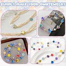 30/50 hạt cườm thủy tinh lấp lánh, hạt cườm hình ngôi sao pha lê, hạt cườm nhiều màu sắc rực rỡ dùng để làm vòng cổ, vòng tay, bông tai, trang sức, hạt đệm dễ thương cho đồ thủ công & DIY - Nhiều màu - Xem 9